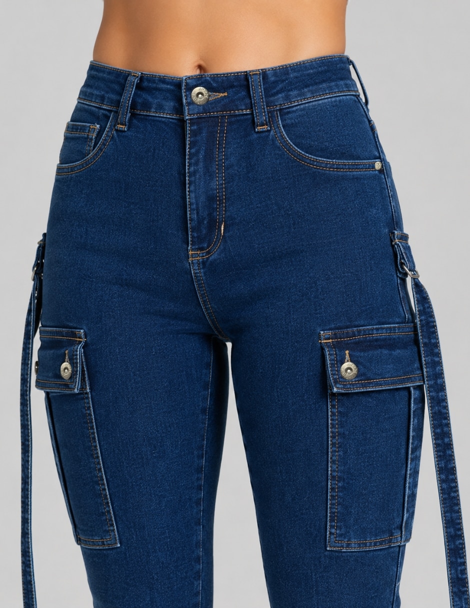 Jeans cargo skinny 25337-d para mujer 4