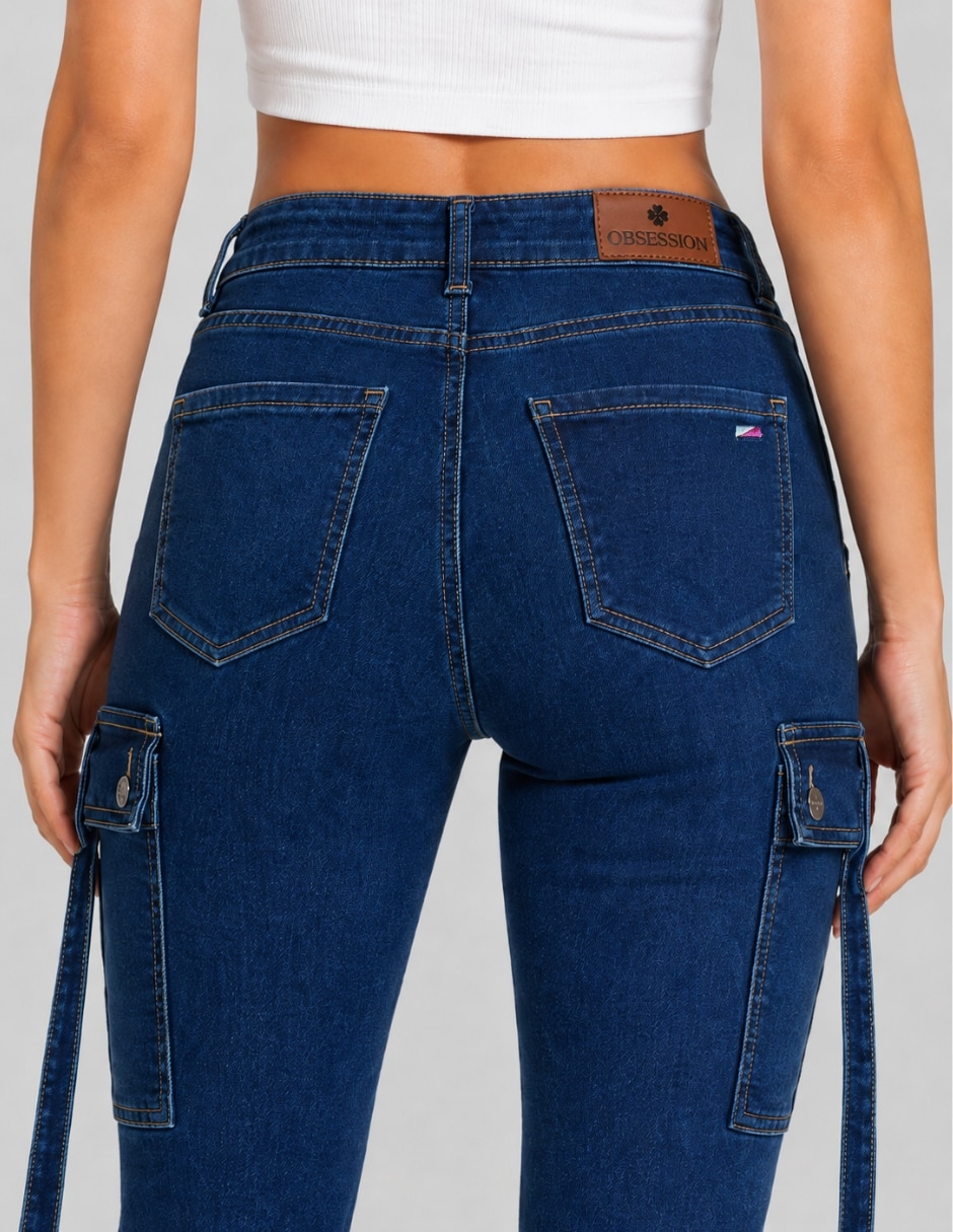 Jeans cargo skinny 25337-d para mujer 3