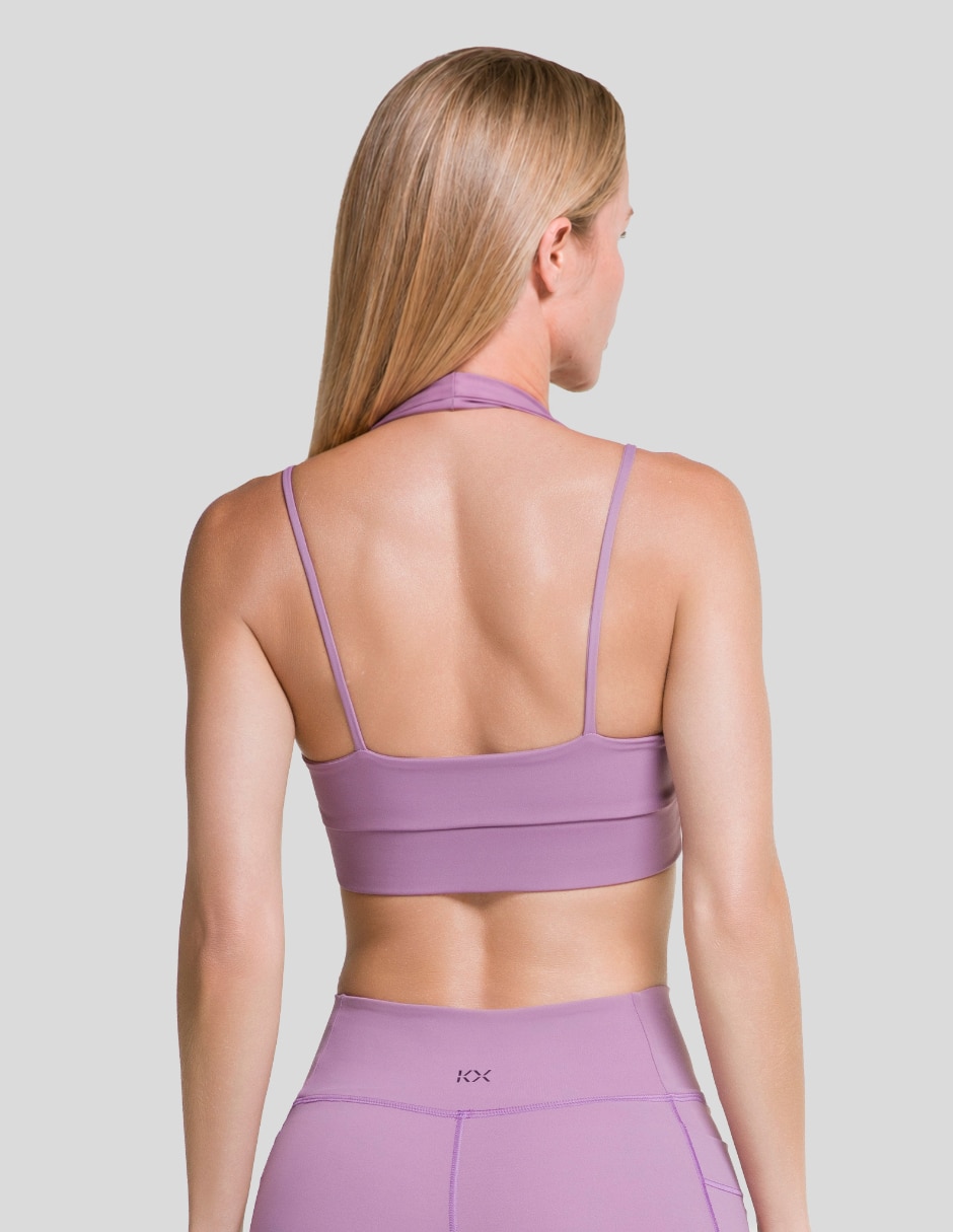Top cuello con escote V tirante delgado 4