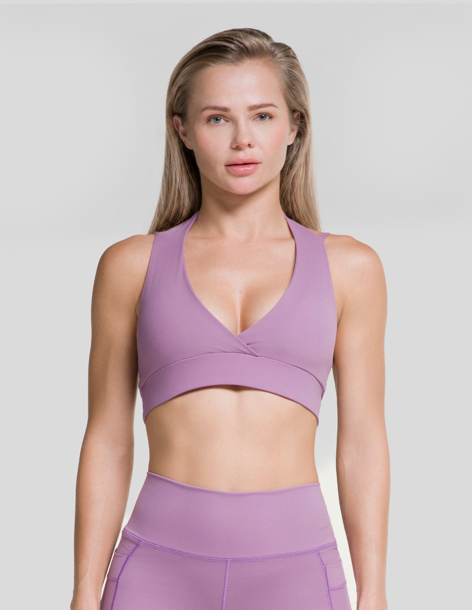 Top cuello con escote V tirante delgado 3