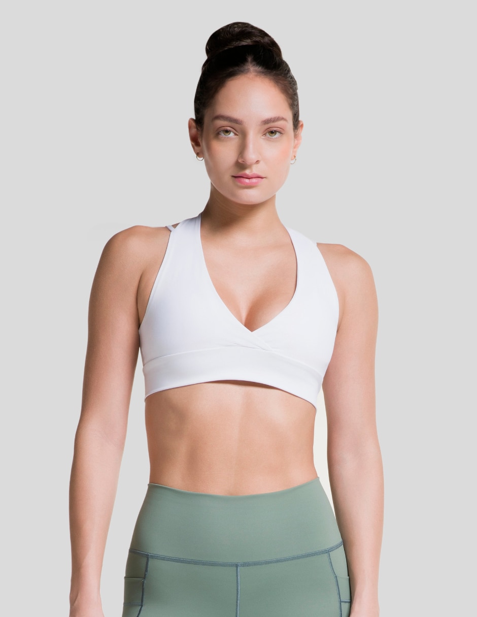 Top cuello con escote V tirante delgado 2