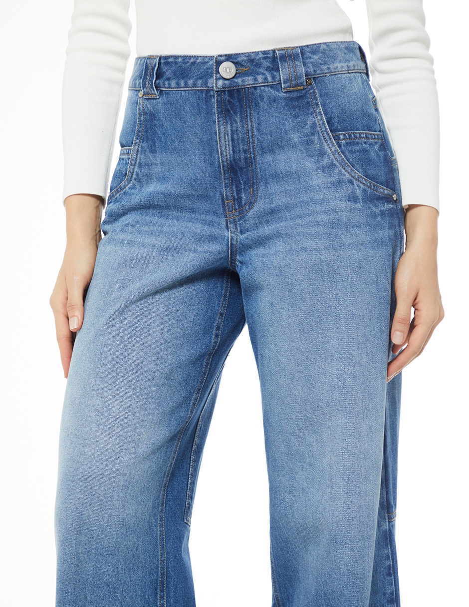 Jeans relaxed wide leg para mujer 3