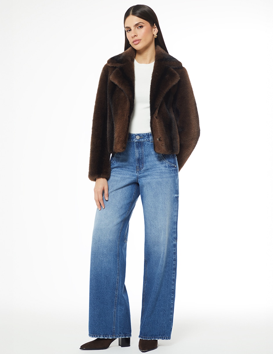 Jeans relaxed wide leg para mujer 4