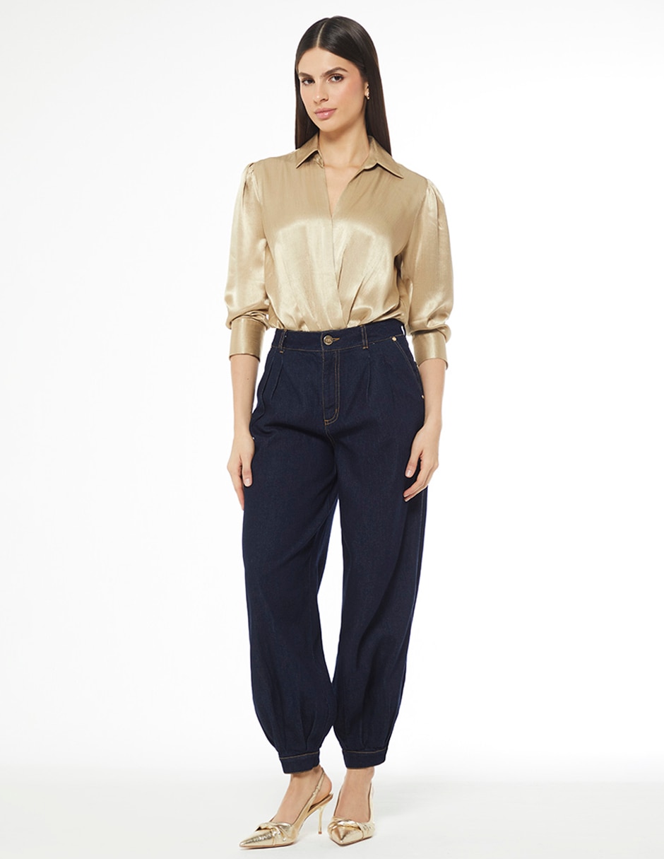 Jeans relaxed baggy indigo noel para mujer 2
