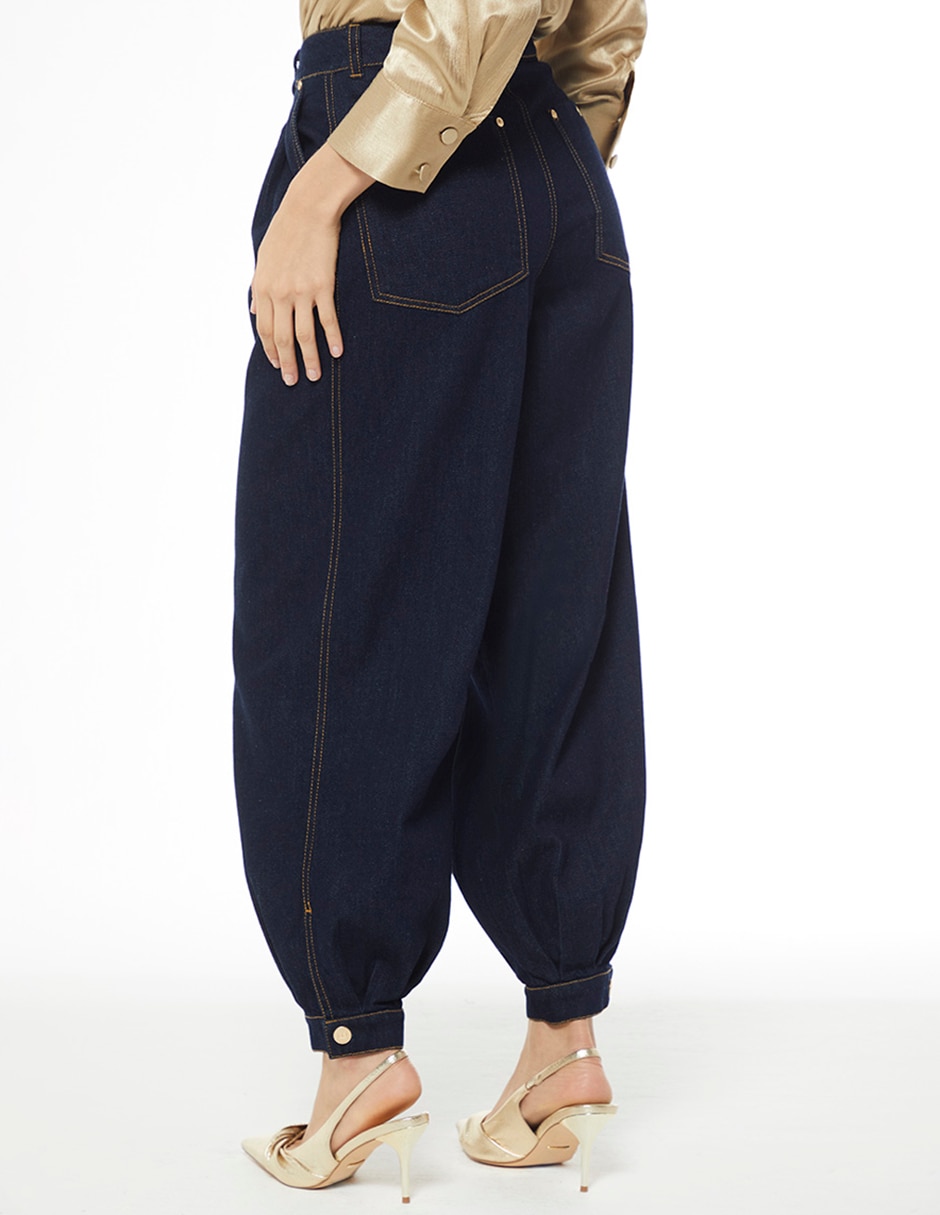 Jeans relaxed baggy indigo noel para mujer 4