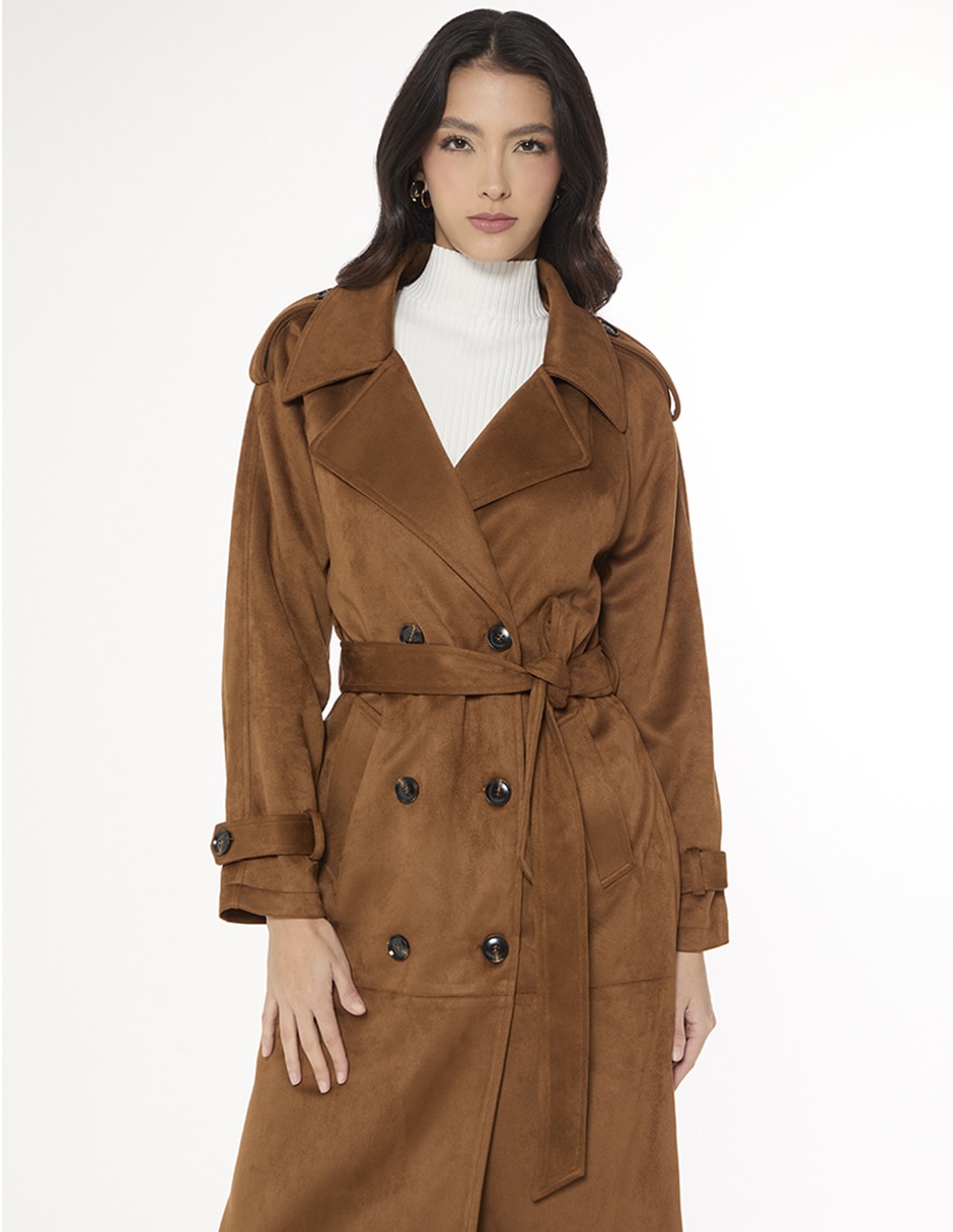Gabardina con bolsillos para mujer 4
