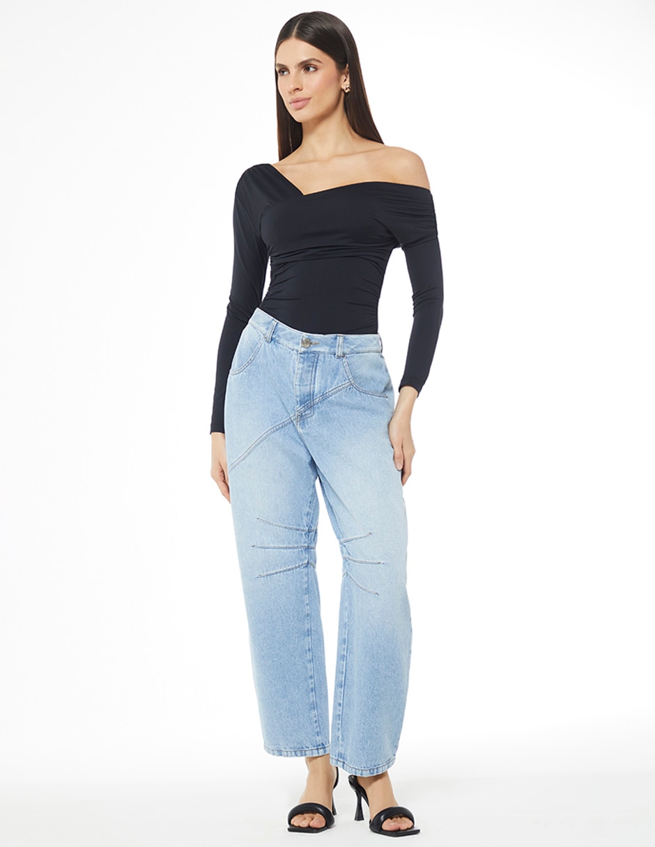 Body cuello con escote medio para mujer 2