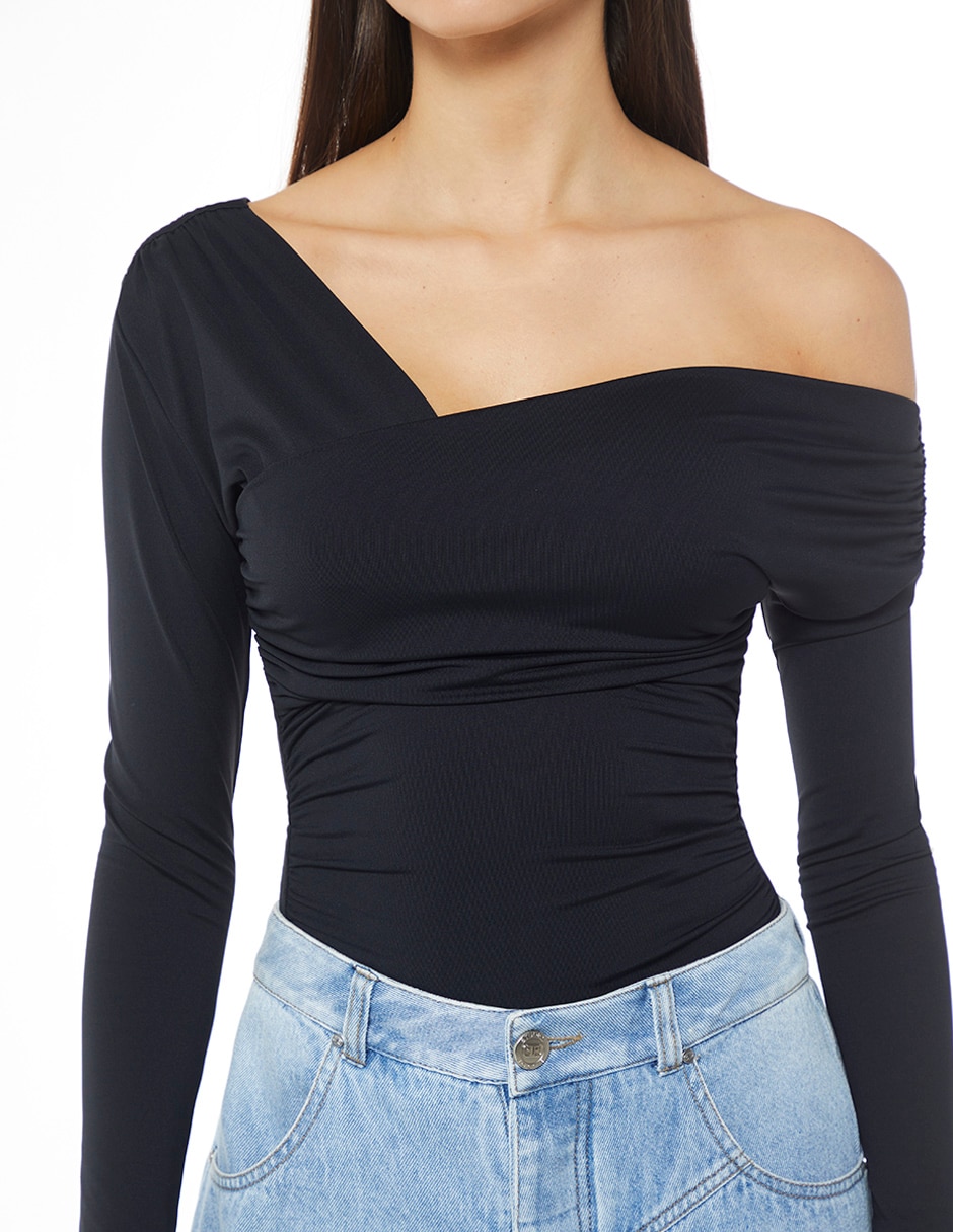 Body cuello con escote medio para mujer 3