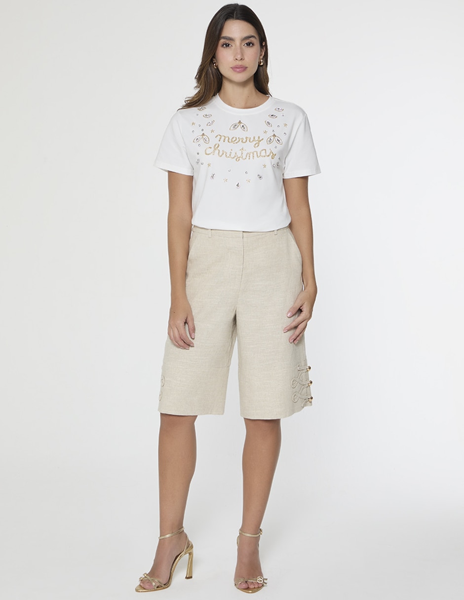Playera manga corta cuello redondo para mujer 3