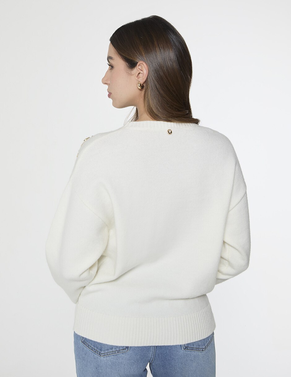 Suéter cuello redondo para mujer 2
