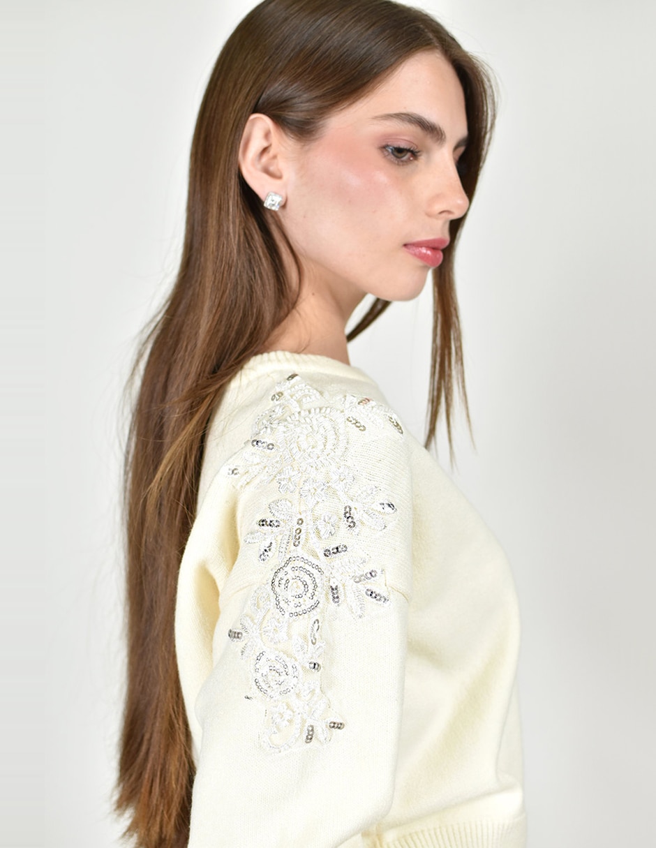 Suéter cuello redondo para mujer 4