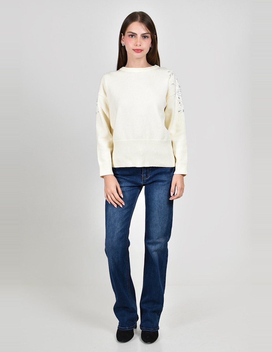 Suéter cuello redondo para mujer 2