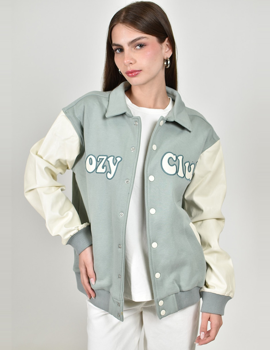 Chamarra casual de algodón para mujer