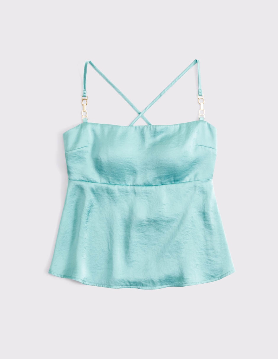 Top cuello cuadrado escote cuadrado tirante ajustable