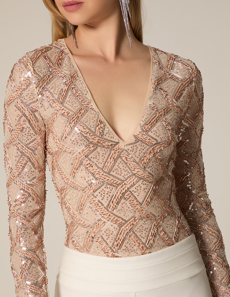 Body cuello Con escote escote V para mujer 5