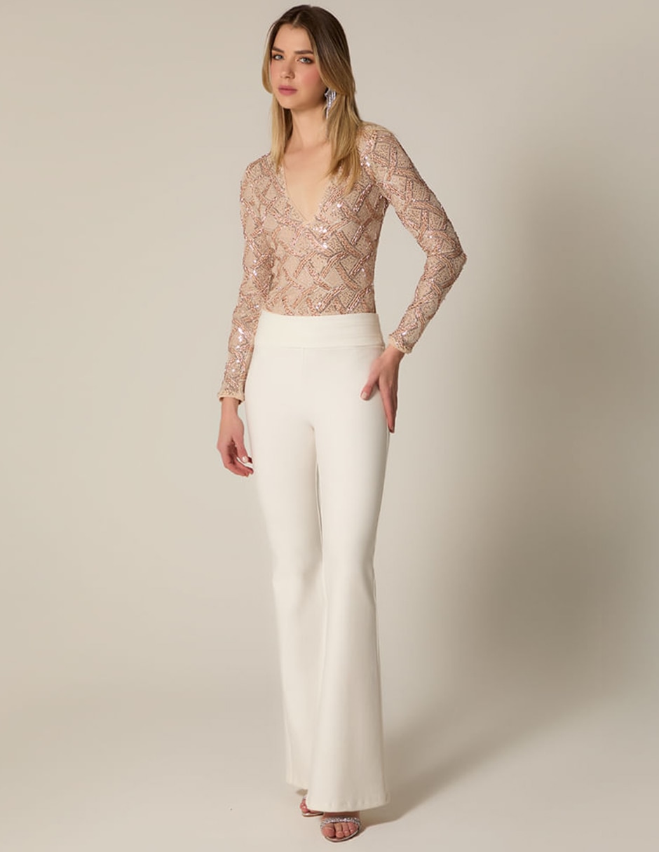 Body cuello Con escote escote V para mujer