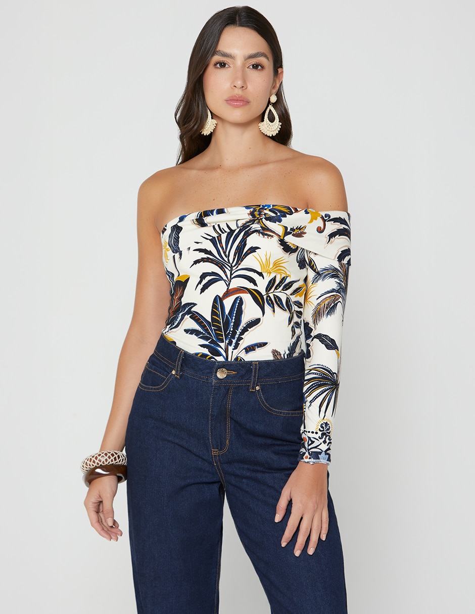 Body cuello con escote para mujer