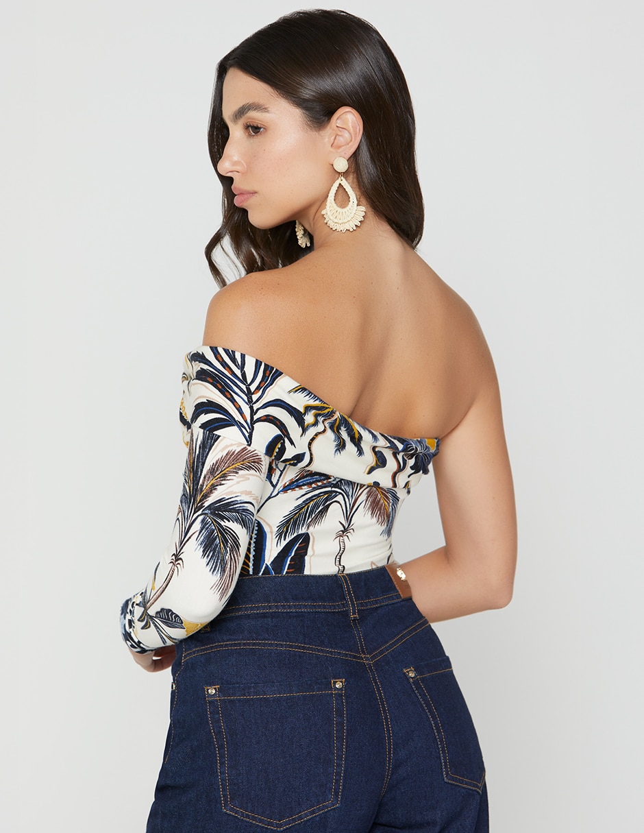 Body cuello con escote para mujer