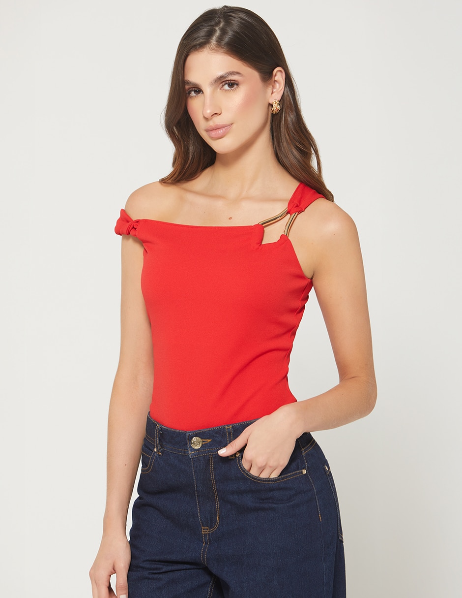 Body cuello con escote para mujer