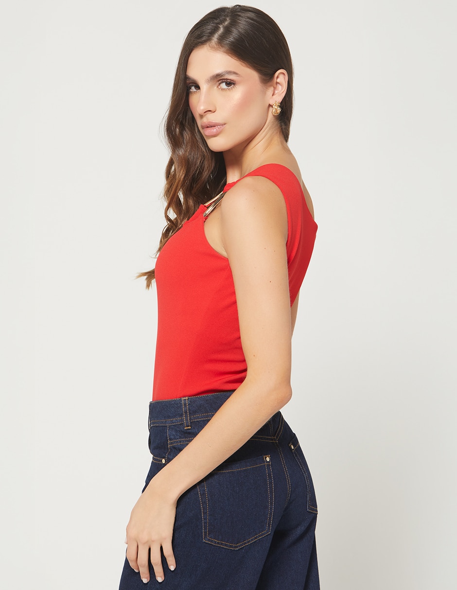 Body cuello con escote para mujer