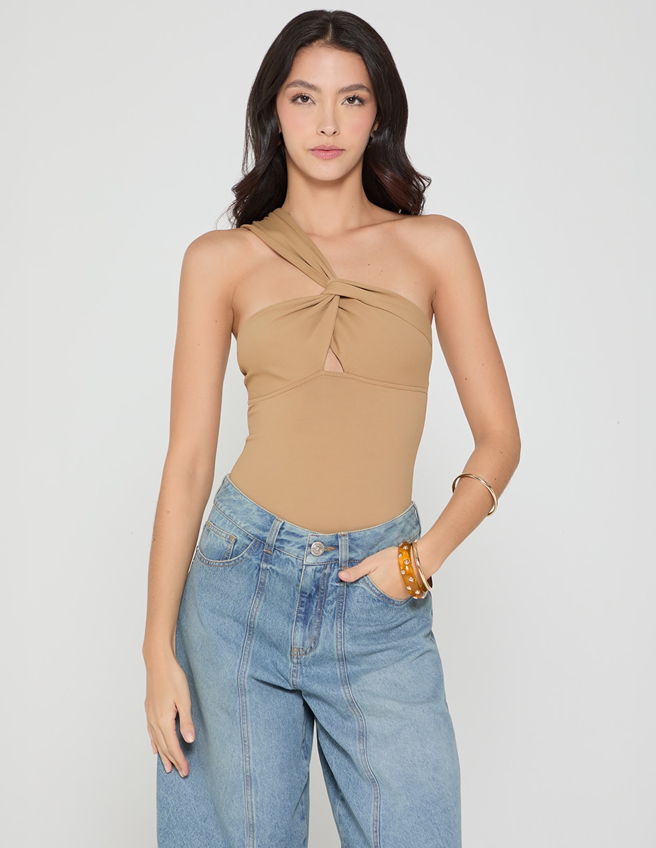 Body cuello con escote para mujer