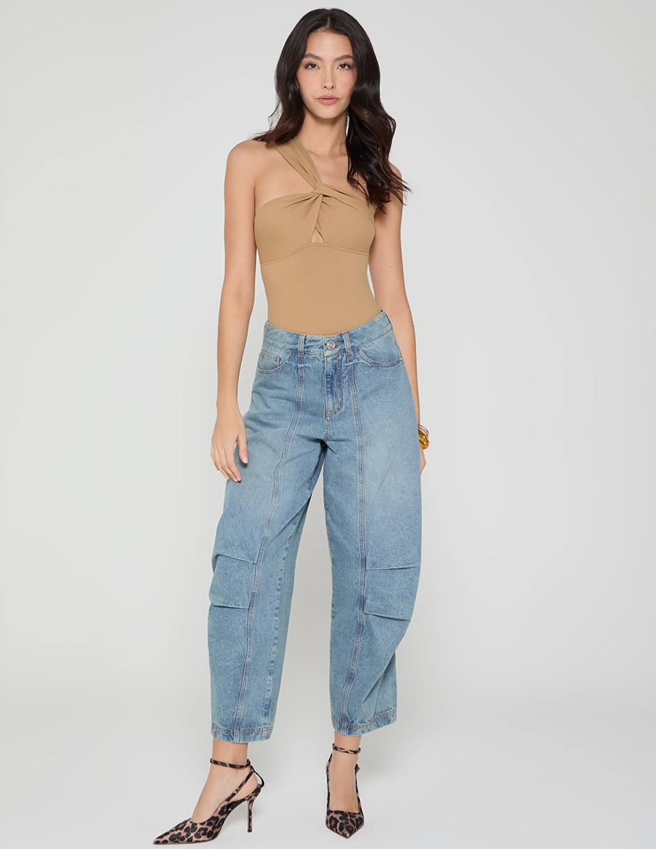 Body cuello con escote para mujer