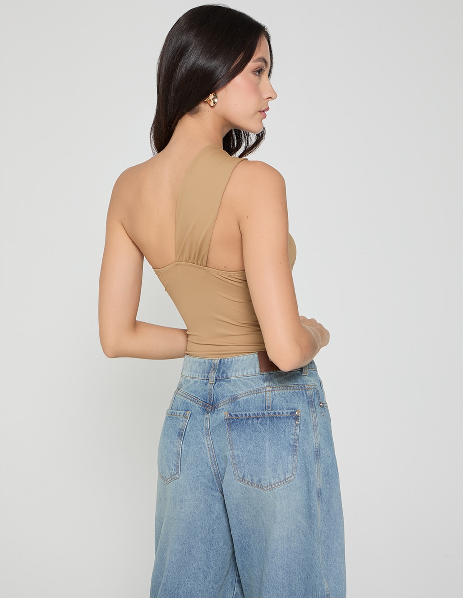 Body cuello con escote para mujer