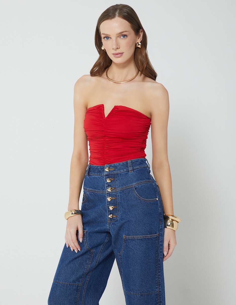 Body cuello con escote para mujer