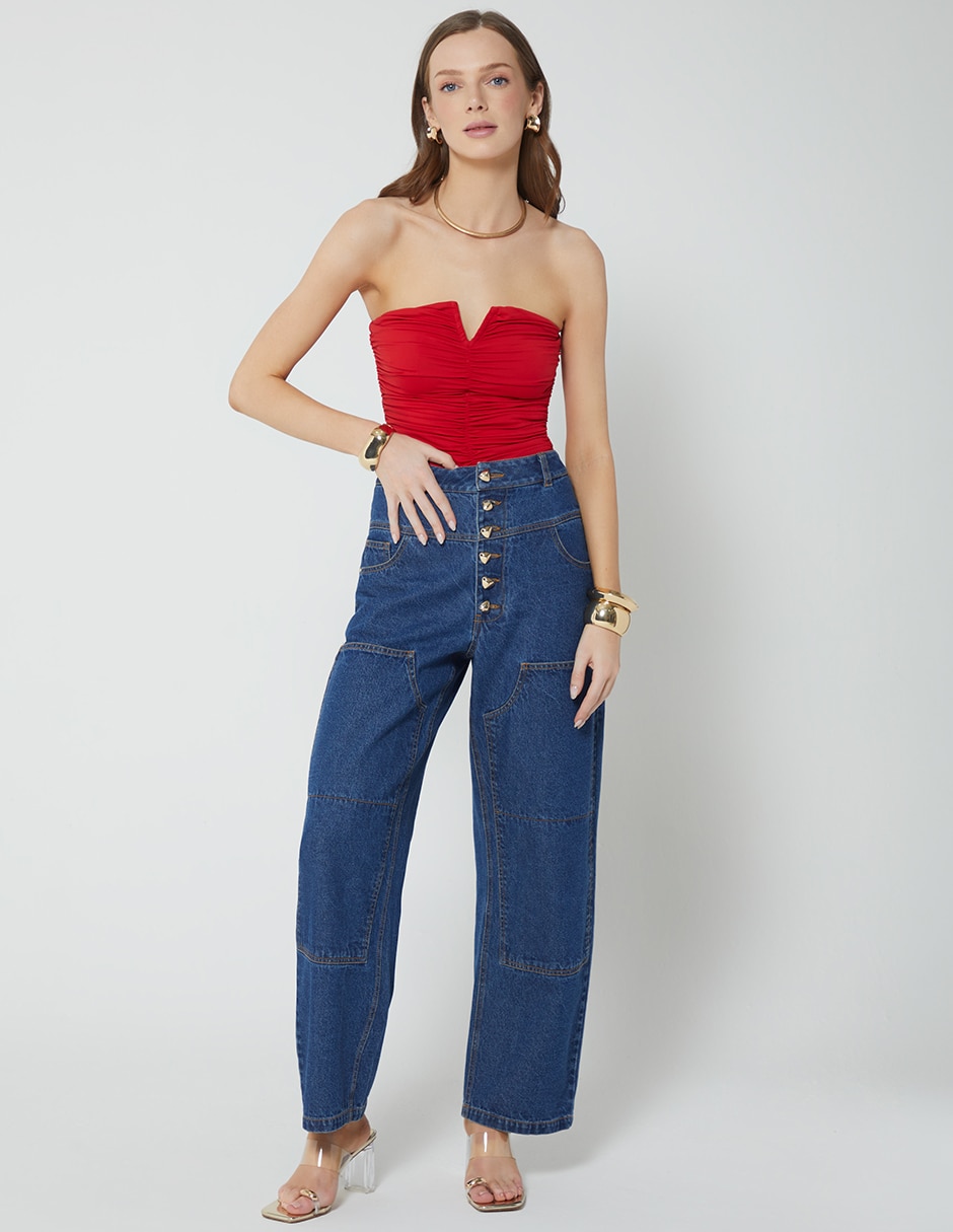 Body cuello con escote para mujer