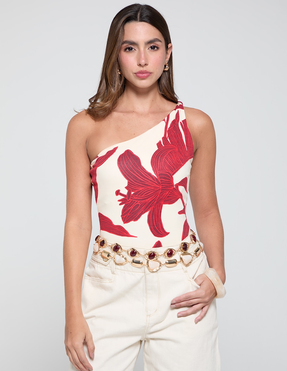 Body cuello con escote para mujer