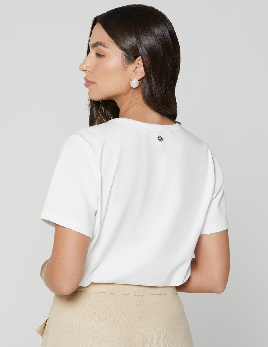 Playera manga corta cuello redondo para mujer 3