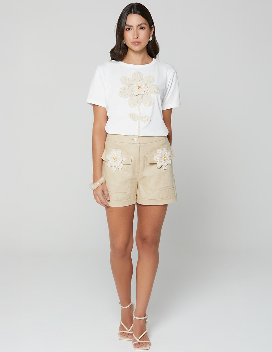 Playera manga corta cuello redondo para mujer 2