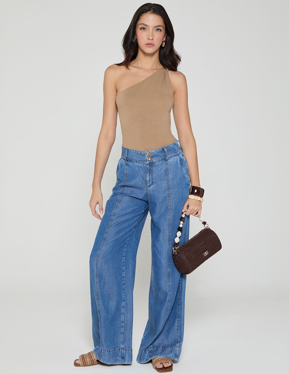 Jeans relaxed palazzo para mujer 4