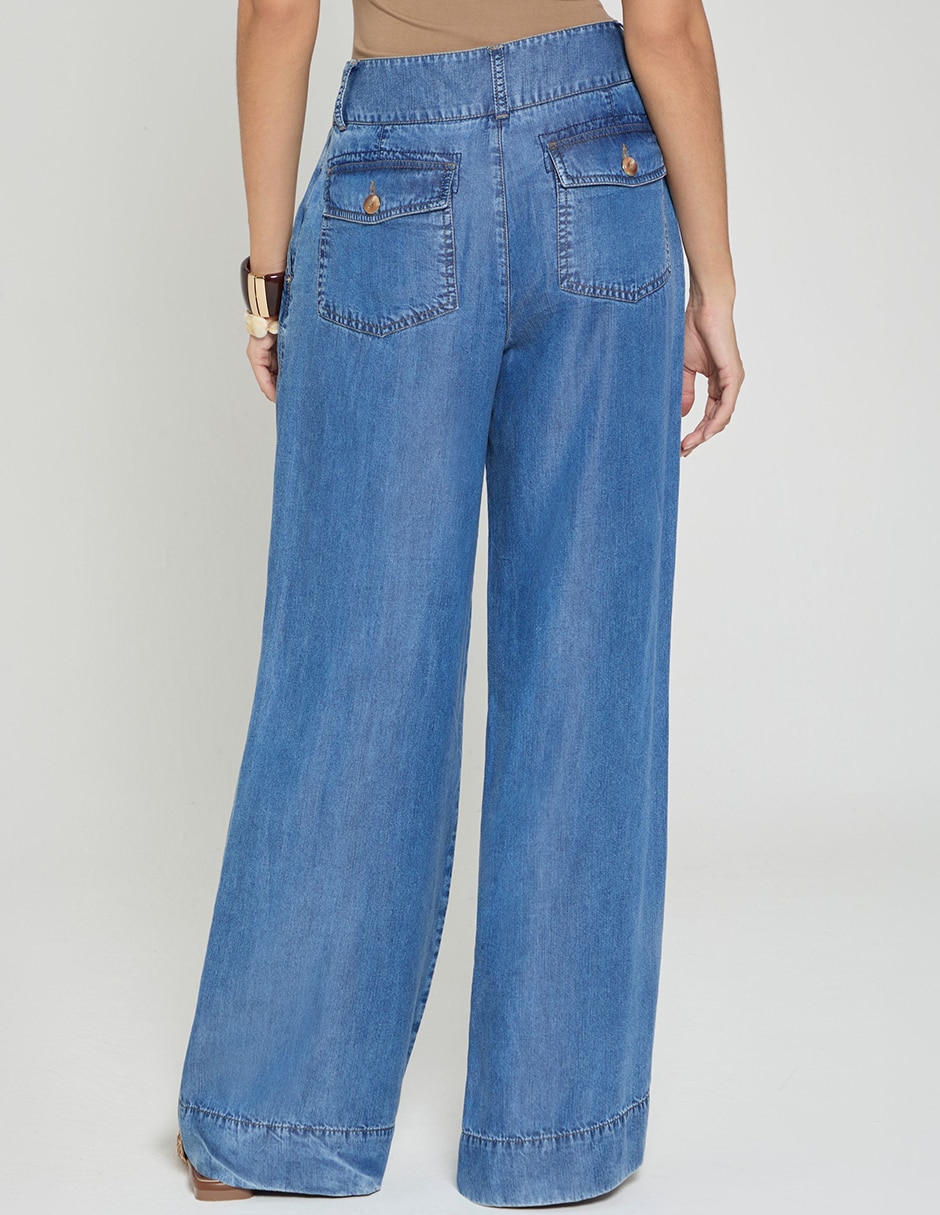 Jeans relaxed palazzo para mujer 2