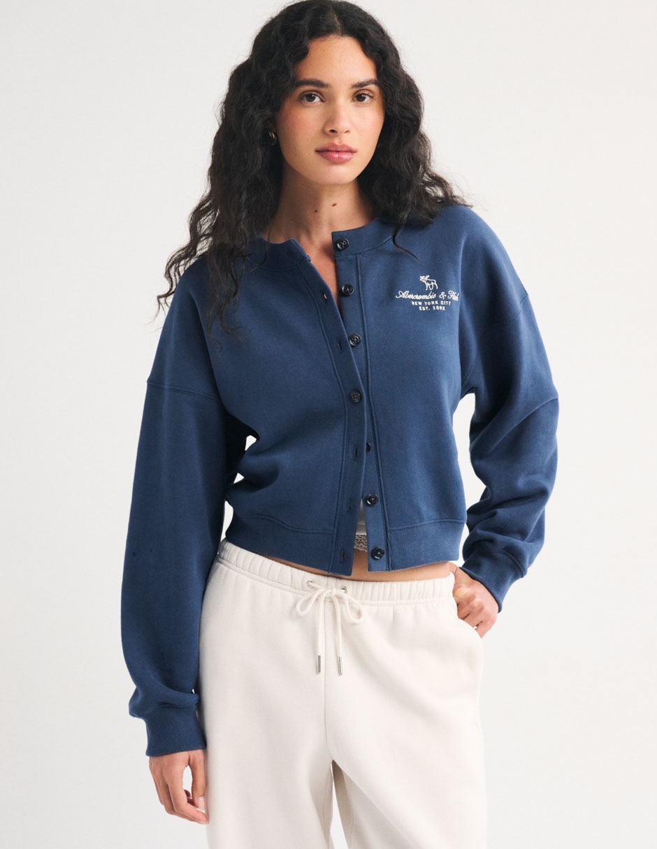 Suéter cárdigan cuello redondo para mujer 2
