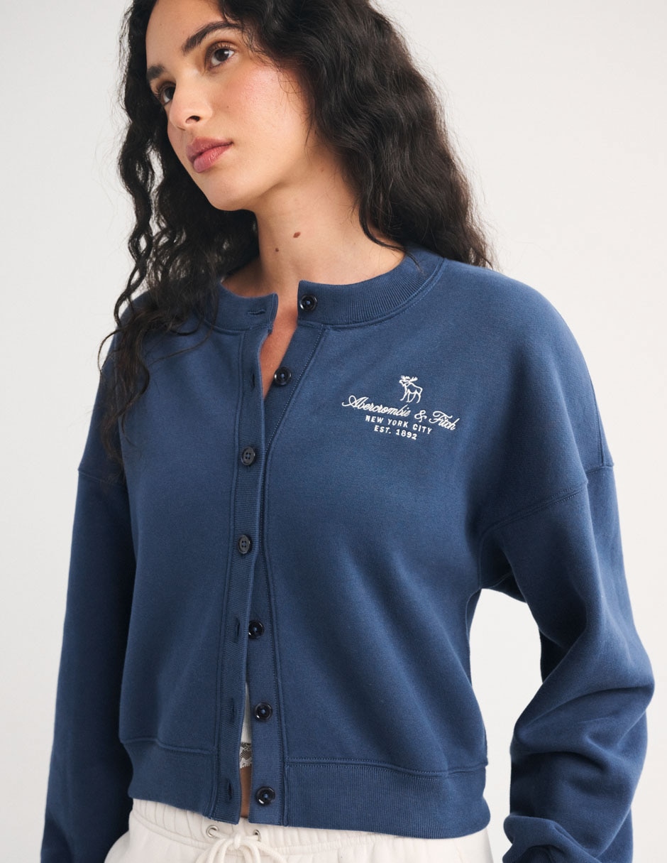 Suéter cárdigan cuello redondo para mujer 7