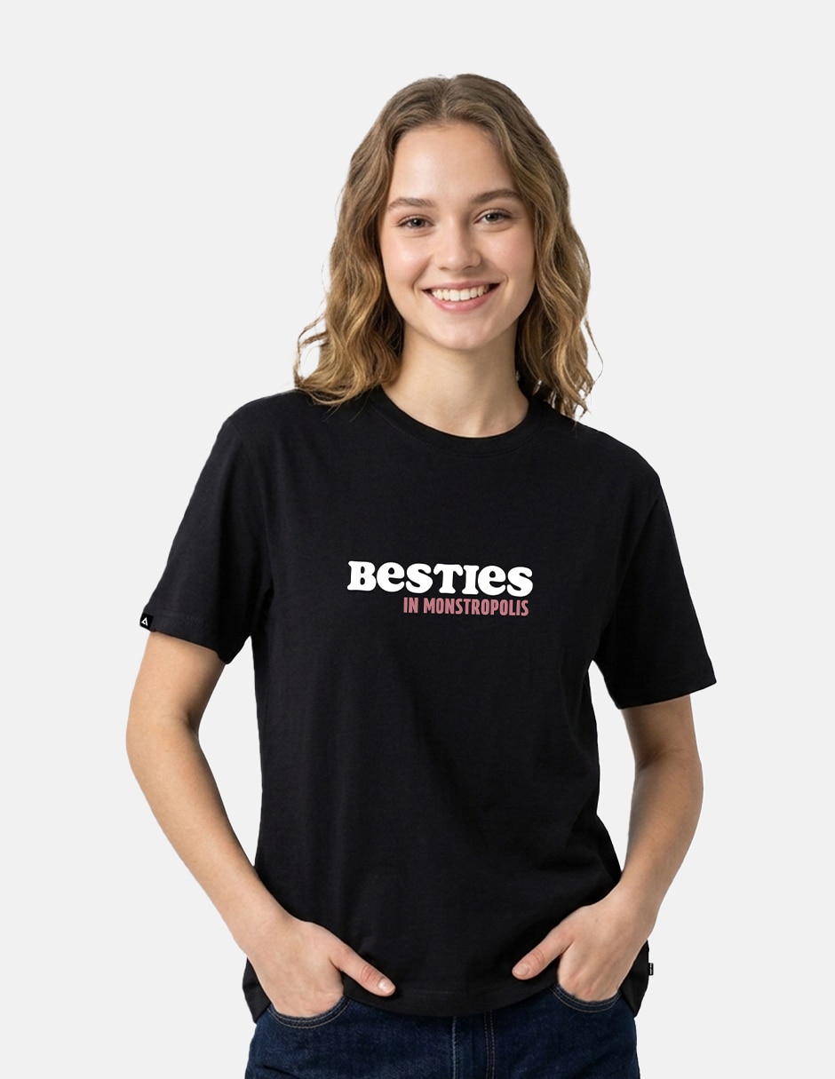 Playera manga corta pixar core besties cuello redondo para mujer Playera manga corta pixar core besties cuello redondo para mujer