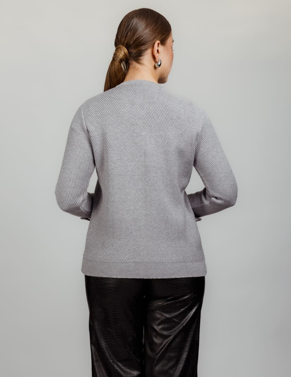 Suéter cuello redondo para mujer 2