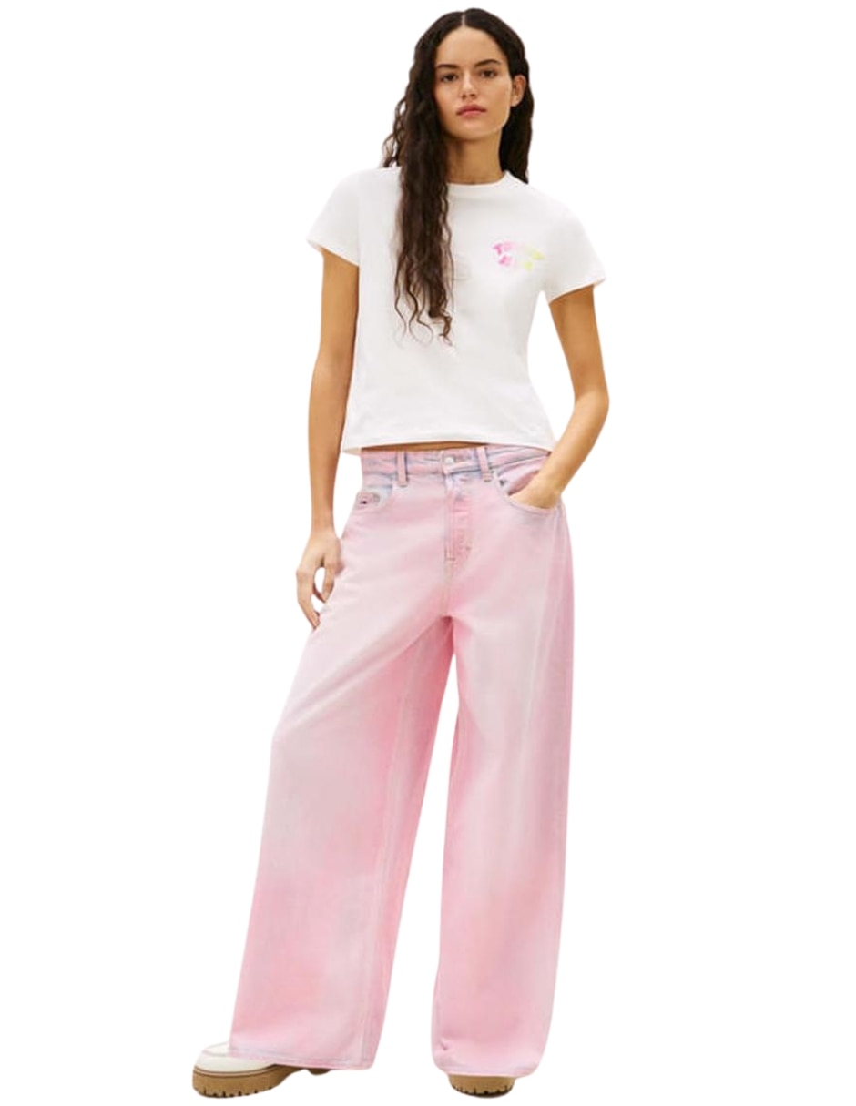 Playera manga corta cuello redondo para mujer