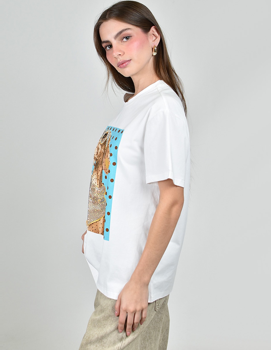 Playera manga corta cuello redondo para mujer 5