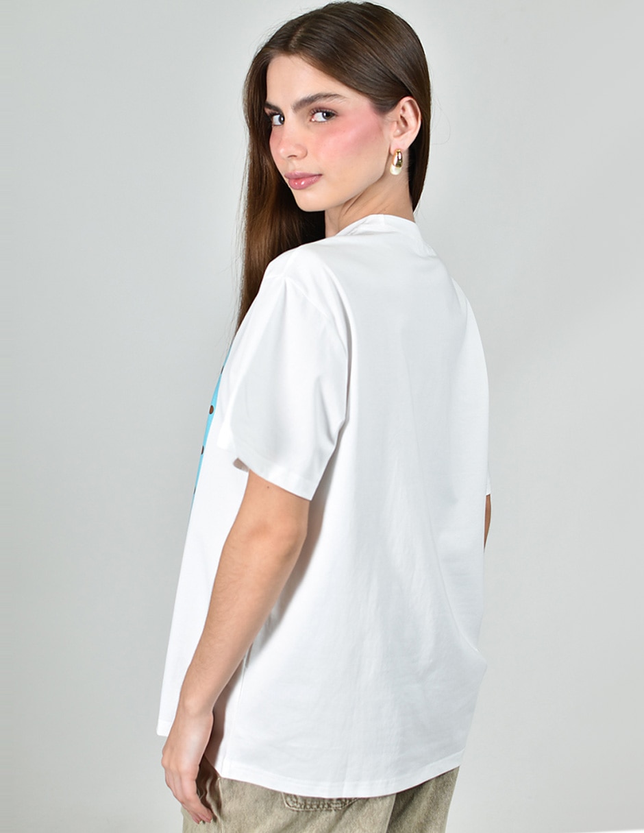 Playera manga corta cuello redondo para mujer 4