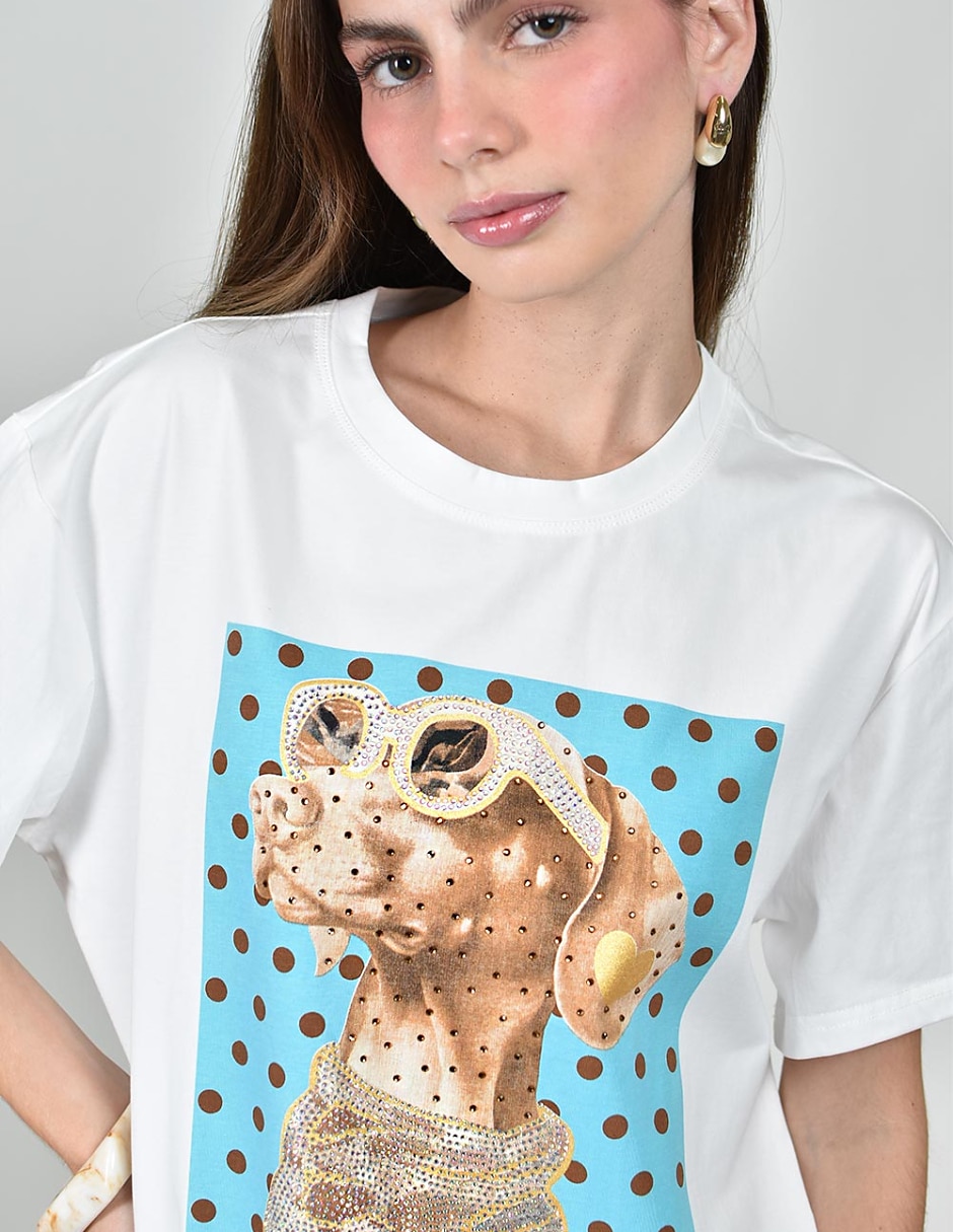 Playera manga corta cuello redondo para mujer 3