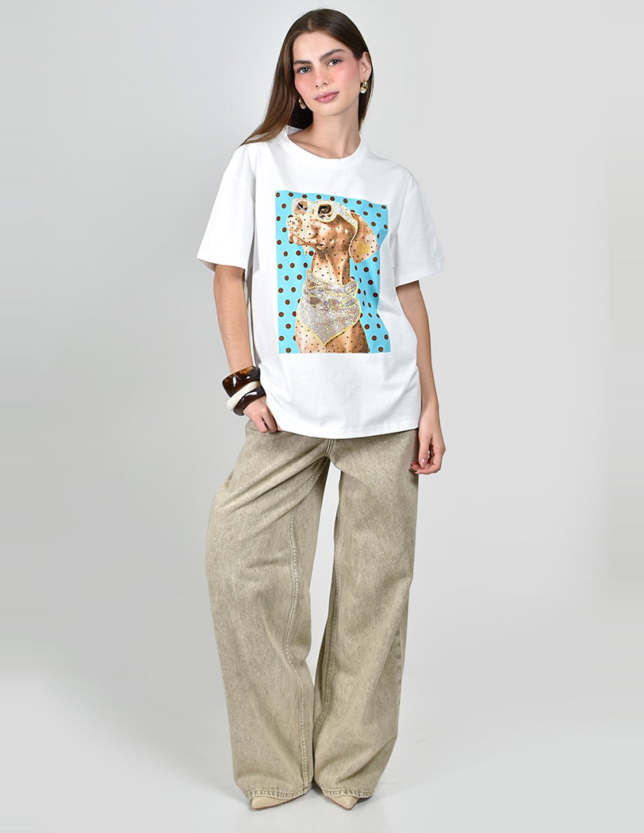Playera manga corta cuello redondo para mujer 2