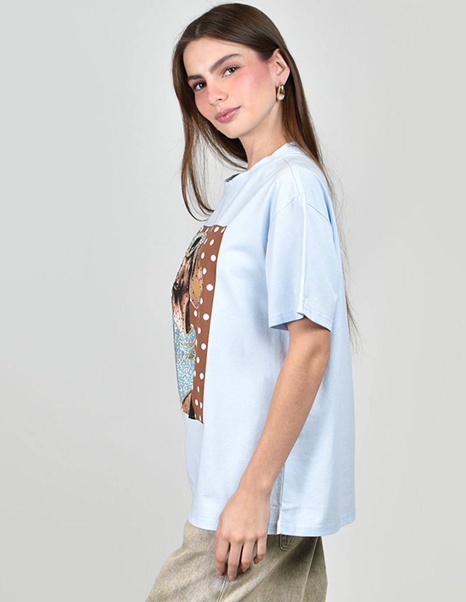 Playera manga corta cuello redondo para mujer 6