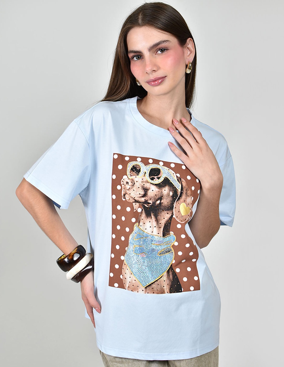 Playera manga corta cuello redondo para mujer 2