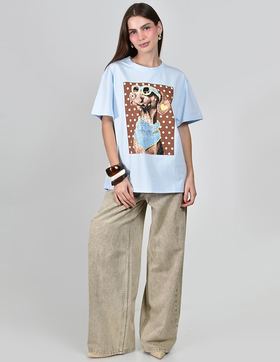 Playera manga corta cuello redondo para mujer 7