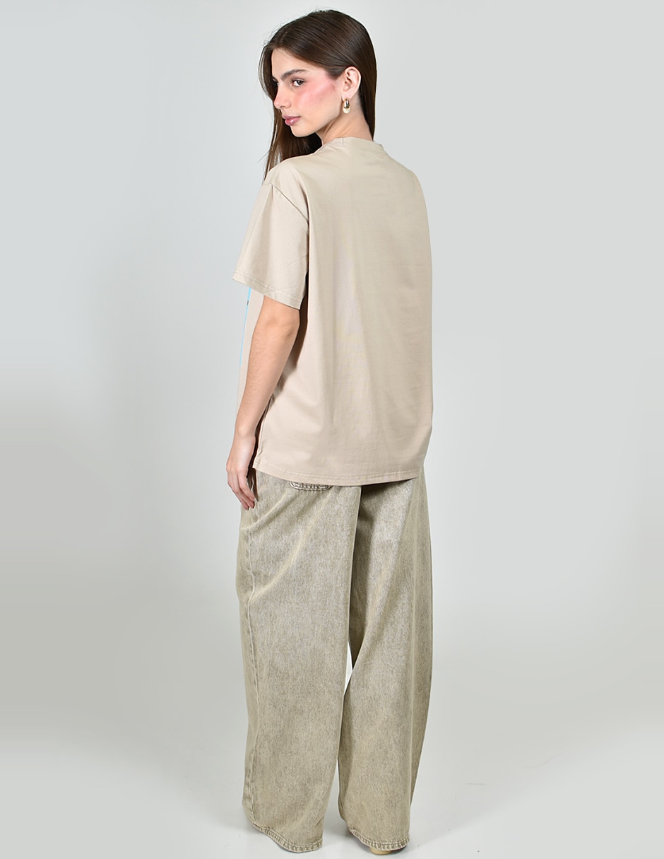 Playera manga corta cuello redondo para mujer 4