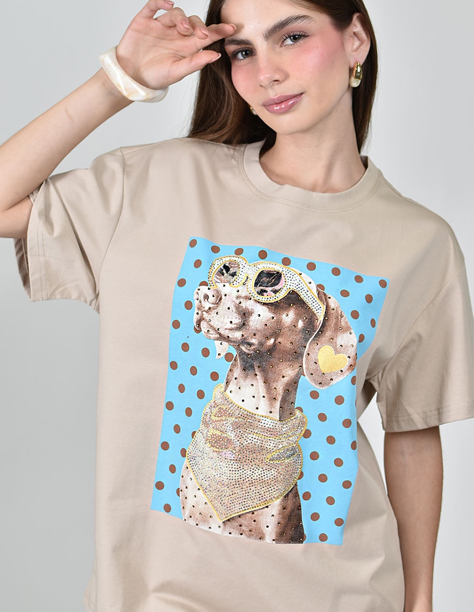 Playera manga corta cuello redondo para mujer 3