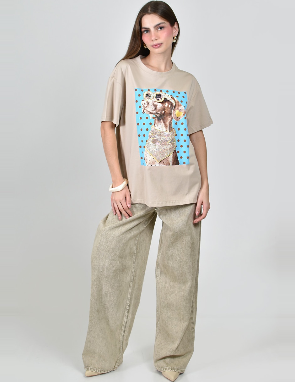 Playera manga corta cuello redondo para mujer 2