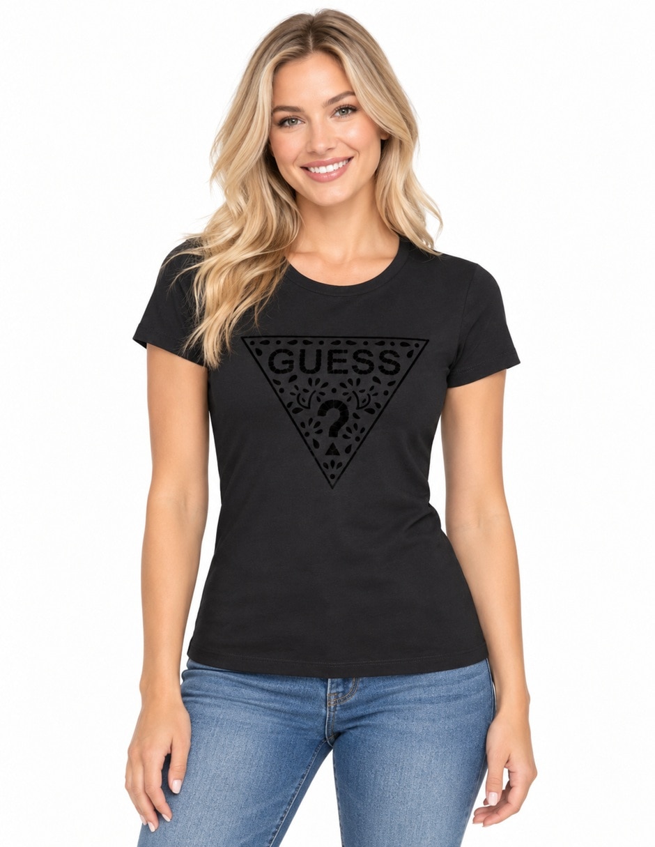 Playera manga R6OI31K5606 cuello Redondo para mujer